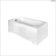 BESCO - Baignoire rectangulaire - 170 x 70 cm - avec Tablier Blanc - Pieds - Vidage Chrome - ARIA - vignette