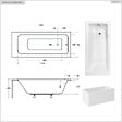 BESCO - Baignoire rectangulaire - 130 x 70 cm - avec Tablier Blanc - Pieds - Vidage Chrome - TALIA - vignette