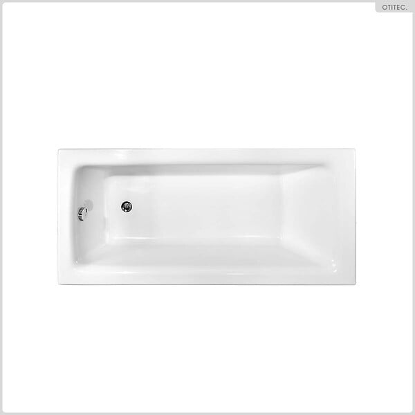 BESCO - Baignoire rectangulaire - 130 x 70 cm - avec Habillage - Pieds - Vidage Chrome - TALIA - large