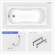 BESCO - Baignoire rectangulaire - 140 x 70 cm - sans Habillage - avec Pieds - Vidage Chrome - ARIA - vignette