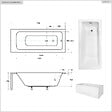 BESCO - Baignoire rectangulaire - 170 x 75 cm - avec Tablier Blanc - Pieds - Poignées - Repose-tête - Vidage Chrome - TALIA PREMIUM - vignette
