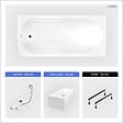 BESCO - Baignoire rectangulaire - 150 x 70 cm - avec Habillage Polystyrène - Pieds - Vidage Chrome - BONA - vignette
