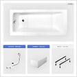 BESCO - Baignoire rectangulaire - 150 x 70 cm - avec Tablier Blanc - Pieds - Vidage Chrome - TALIA - vignette