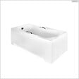 BESCO - Baignoire rectangulaire - 160 x 70 cm - avec Tablier Blanc - Pieds - Poignées - Vidage Chrome - ARIA PLUS - vignette