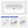 BESCO - Baignoire rectangulaire - 160 x 75 cm - avec Habillage - Pieds - Vidage Chrome - VITAE - vignette