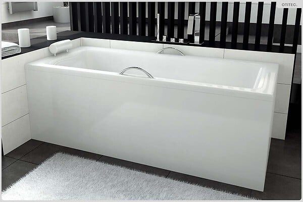 BESCO - Baignoire rectangulaire - 170 x 75 cm - sans Habillage - avec Pieds - Vidage Chrome - TALIA - large