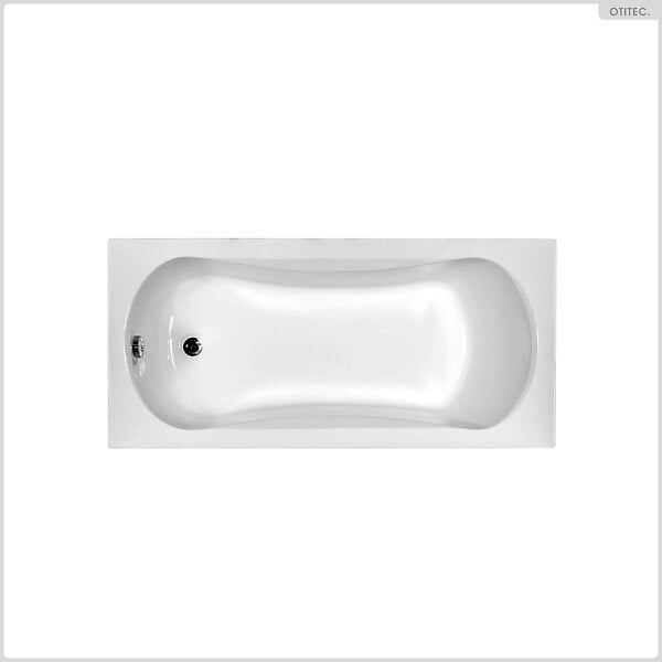 BESCO - Baignoire rectangulaire - 150 x 70 cm - avec Habillage - Pieds - Vidage Chrome - ARIA - large