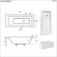 BESCO - Baignoire rectangulaire - 100 x 70 cm - avec Tablier Blanc - Pieds - Vidage Chrome - TALIA - vignette