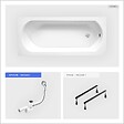 BESCO - Baignoire rectangulaire - 170 x 75 cm - sans Habillage - avec Pieds - Vidage Chrome - INTRICA - vignette