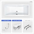 OTITEC - Baignoire rectangulaire - 175 x 80 cm - avec Habillage - Pieds - Vidage Chrome - QUADRO - vignette