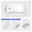 BESCO - Baignoire rectangulaire - 140 x 70 cm - avec Tablier Blanc - Pieds - Vidage Chrome - OPTIMA - vignette