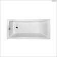 BESCO - Baignoire rectangulaire - 140 x 70 cm - avec Tablier Blanc - Pieds - Vidage Chrome - OPTIMA - vignette