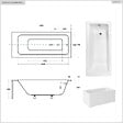 BESCO - Baignoire rectangulaire - 120 x 70 cm - avec Tablier Blanc - Pieds - Vidage Chrome - TALIA - vignette