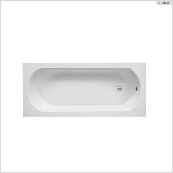 BESCO - Baignoire rectangulaire - 150 x 75 cm - sans Habillage - avec Pieds - Vidage Chrome - INTRICA - large