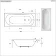 BESCO - Baignoire rectangulaire - 150 x 75 cm - sans Habillage - avec Pieds - Vidage Chrome - INTRICA - vignette