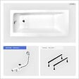 BESCO - Baignoire rectangulaire - 160 x 75 cm - sans Habillage - avec Pieds - Vidage Chrome - TALIA - vignette