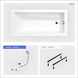 BESCO - Baignoire rectangulaire - 180 x 80 cm - sans Habillage - avec Pieds - Vidage Chrome - MODERN - vignette