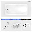 BESCO - Baignoire rectangulaire - 170 x 70 cm - avec Habillage - Pieds - Vidage Chrome - BONA - vignette