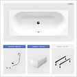 BESCO - Baignoire rectangulaire - 150 x 75 cm - avec Tablier - Pieds - Vidage Chrome - VITAE - vignette