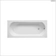 BESCO - Baignoire rectangulaire - 150 x 75 cm - avec Tablier Blanc - Pieds - Vidage Chrome - INTRICA - vignette