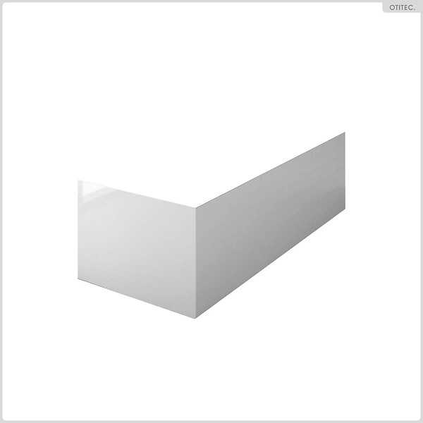 BESCO - Baignoire rectangulaire - 150 x 75 cm - avec Tablier Blanc - Pieds - Vidage Chrome - INTRICA - large