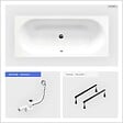 BESCO - Baignoire rectangulaire - 150 x 75 cm - sans Habillage - avec Pieds - Vidage Chrome - VITAE SLIM - vignette