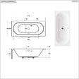 BESCO - Baignoire rectangulaire - 150 x 75 cm - sans Habillage - avec Pieds - Vidage Chrome - VITAE SLIM - vignette
