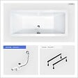 OTITEC - Baignoire rectangulaire - 165 x 75 cm - sans Habillage - avec Pieds - Vidage Chrome - QUADRO SLIM - vignette