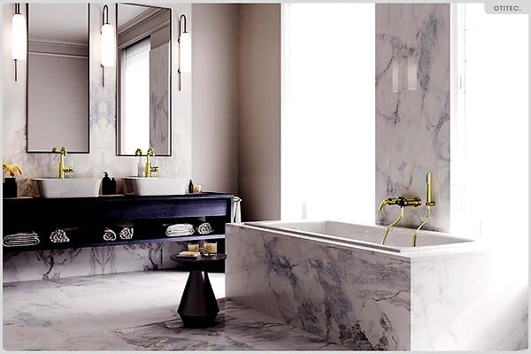 BESCO - Baignoire rectangulaire - 160 x 75 cm - avec Habillage (4 cm) - Pieds - Vidage Chrome - TALIA SLIM - large