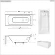 BESCO - Baignoire rectangulaire - 140 x 70 cm - avec Tablier Blanc - Pieds - Vidage Chrome - TALIA - vignette