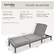 TECTAKE - Bain de soleil SOFIA 6 positions gris - vignette
