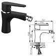 FERRO - Robinet mitigeur noir pour bidet ALGEO BLACK - vignette