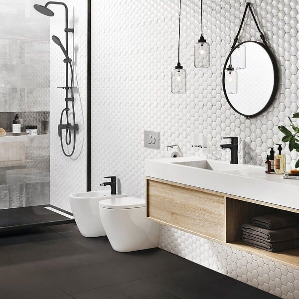 FERRO - Robinet mitigeur noir pour bidet ALGEO BLACK - large