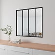 AICA SANITAIRE - Verrière intérieur atelier H.108 x L.123cm en aluminium carreaux noire cadre en 4 vitrage fixe - vignette