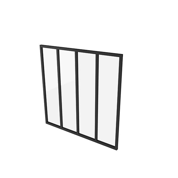 AICA SANITAIRE - Verrière intérieur atelier H.108 x L.123cm en aluminium carreaux noire cadre en 4 vitrage fixe - large