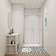 AICA SANITAIRE - porte de douche coulissante 110x190cm en verre 5mm profilé en aluminium chromé en niche - vignette