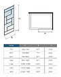 AICA SANITAIRE - Paroi de douche à l’italienne sérigraphie à carreaux 140x200cm walk-in en verre anticalcaire 8mm avec une de barre de fixation horizontal 140cm - vignette