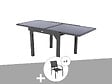 HESPERIDE - Ensemble repas table extensible carrée en verre + 8 fauteuils - Piazza - Hespéride - vignette