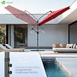 VOUNOT - Parasol deporte 3M avec housse de protection et sangle de fixation Rouge - vignette