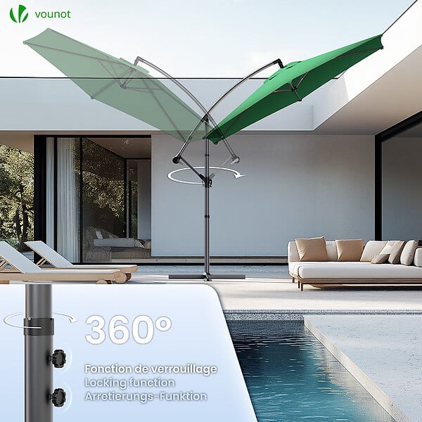 VOUNOT - Parasol deporte 3M avec housse de protection Vert - large