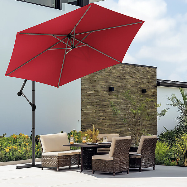 VOUNOT - Parasol deporte 3M Rouge fonce avec housse de protection - large