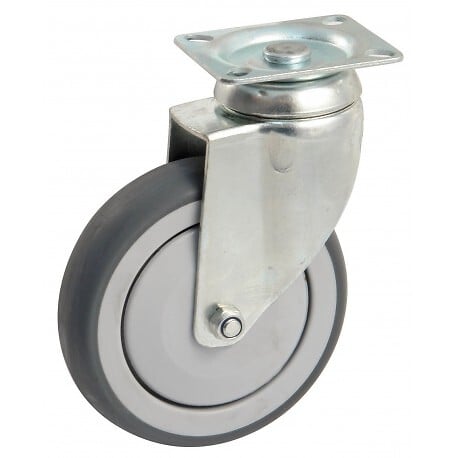 AVL - Roulette pivotante à platine rectangulaire AVL - Roue caoutchouc Ø 100 - Charge 45 kg - 550832O - large