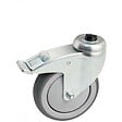 AVL - Roulette pivotante à platine ronde + frein AVL - Roue caoutchouc Ø 125 - Charge 100 kg - 550893O - vignette