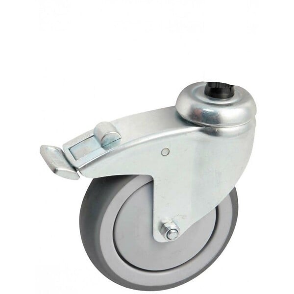 AVL - Roulette pivotante à platine ronde + frein AVL - Roue caoutchouc Ø 125 - Charge 100 kg - 550893O - large