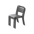 CONCEPT USINE - Lot de 6 chaises en acier gris foncé BERGAME - vignette