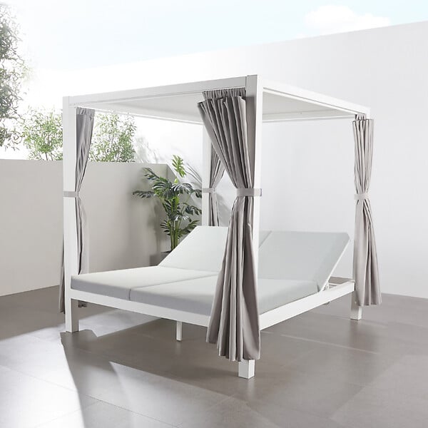 CONCEPT USINE - Lit de jardin 2 places gris CORDOUE - large