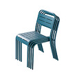 CONCEPT USINE - Lot de 6 chaises en acier bleu BERGAME - vignette