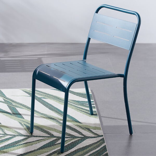 CONCEPT USINE - Lot de 4 chaises en acier bleu BERGAME - large
