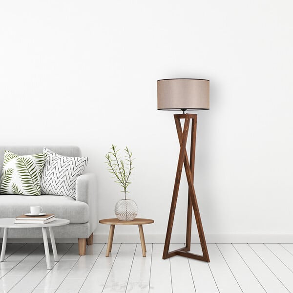 CONCEPT USINE - Lampadaire design bois et tissu CHLOE - large
