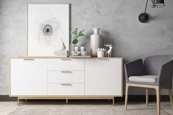 CONCEPT USINE - Buffet scandinave blanc et bois naturel FYN - large